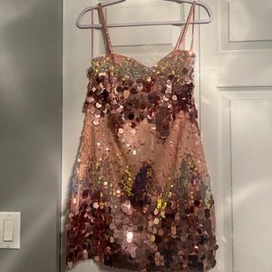 NWOT: 12th Tribe Pink Sparkle Sequin Dress Eras Tour Taylor Swift Outfit Large